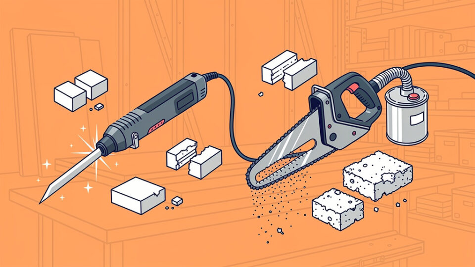 Nóż termiczny czy piła z odciągiem? Czym ciąć styropian, by nie śmiecić?